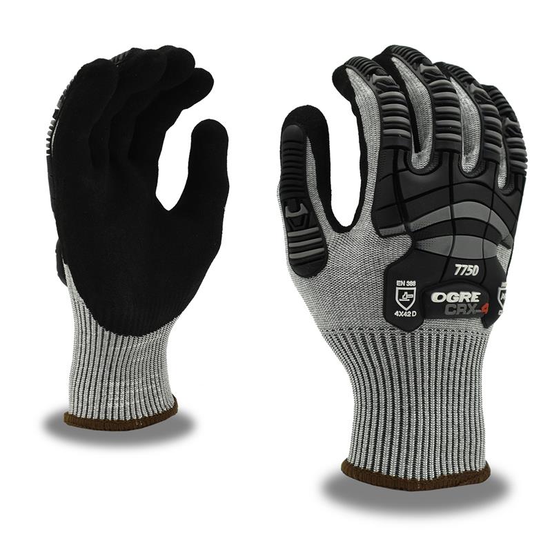 OGRE CRX-4 SANDY NITRILE PALM COAT - Dorsal Impact Gloves